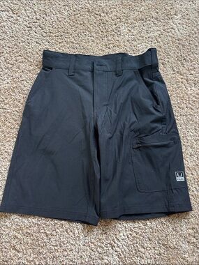 Huk Black Men's Cargo Performance Shorts